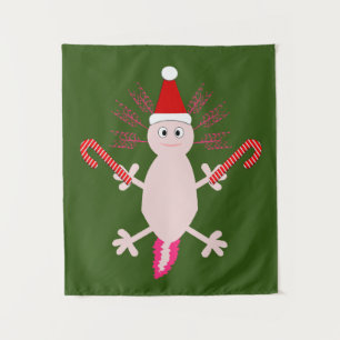Niedlicher WeihnachtsAxolotl Wandteppich