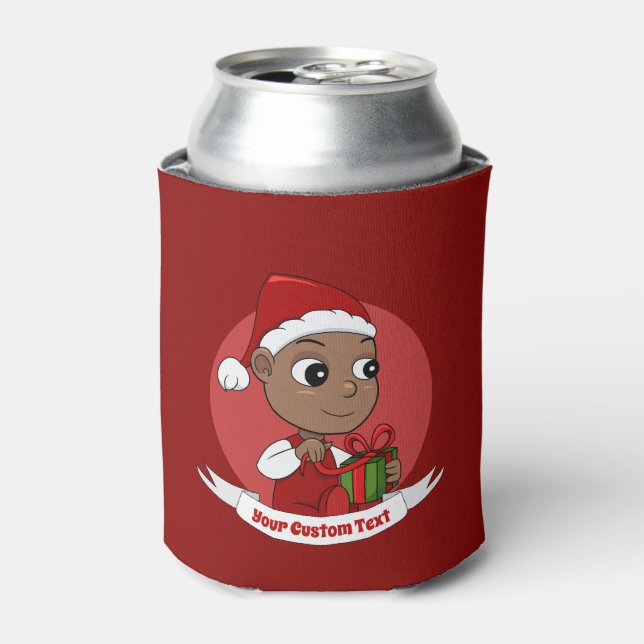 Niedlicher Weihnachtsbaby Cartoon Can Cooler Dosenkühler (Kanne Vorderseite)