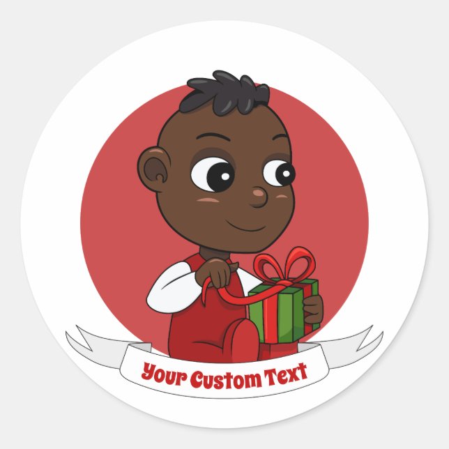 Niedlicher Weihnachtsbaby Cartoon Classic Round St Runder Aufkleber (Vorderseite)