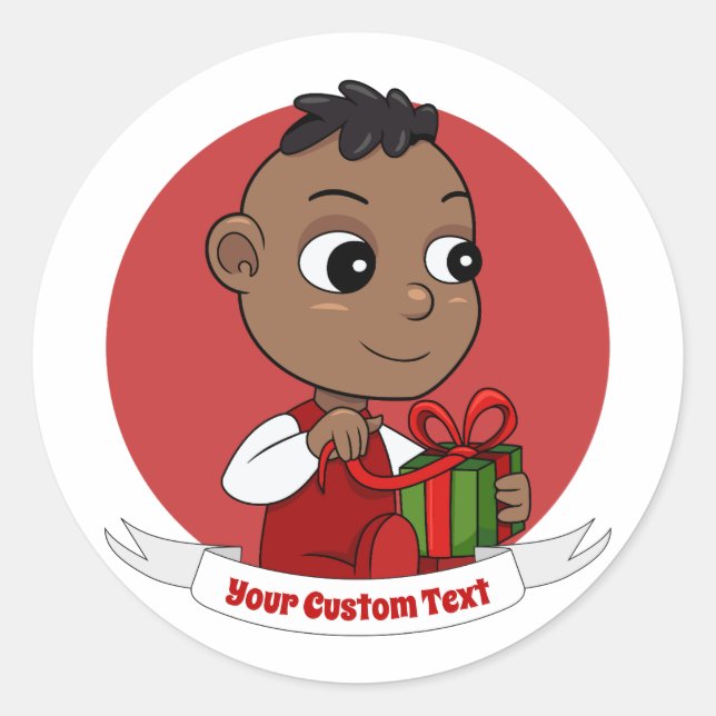 Niedlicher Weihnachtsbaby Cartoon Classic Round St Runder Aufkleber (Vorderseite)
