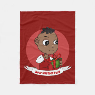 Niedlicher Weihnachtsbaby Cartoon Fleece Blanket