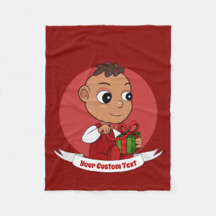 Niedlicher Weihnachtsbaby Cartoon Fleece Blanket