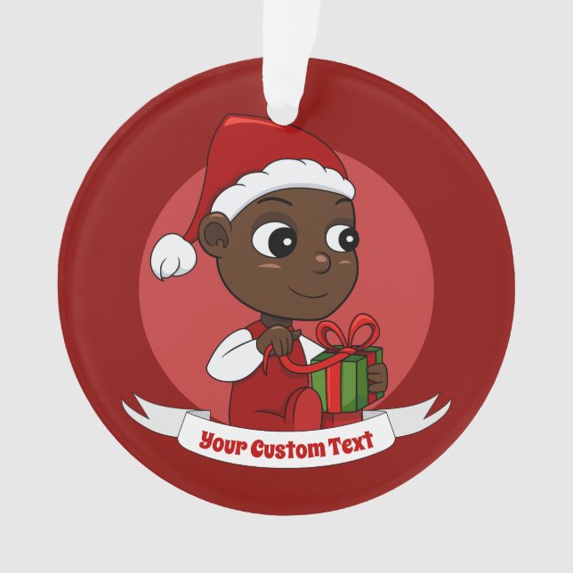 Niedlicher Weihnachtsbaby Cartoon Ornament (Vorderseite)