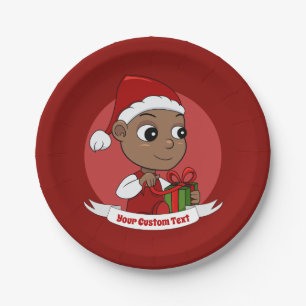 Niedlicher Weihnachtsbaby Cartoon Paper Teller