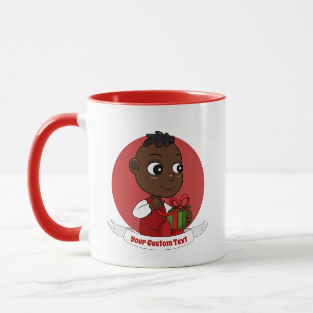 Niedlicher Weihnachtsbaby Cartoon Tasse (Links)