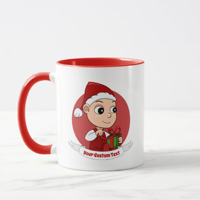 Niedlicher Weihnachtsbaby Cartoon Tasse (Links)