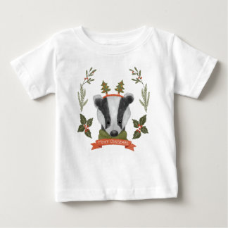 Niedlicher WeihnachtsBadger Portrait Baby T - Shir Baby T-shirt