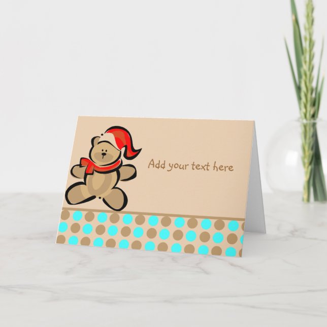 Niedlicher Weihnachtsbär Feiertagskarte (Vorderseite)