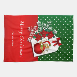 Niedlicher Weihnachtsbär Geschirrtuch