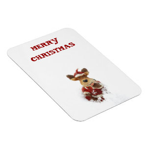 Niedlicher Weihnachtsbär im Schneemagnet Magnet