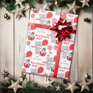 Niedlicher Weihnachtsbär Kinder Geschenkpapier