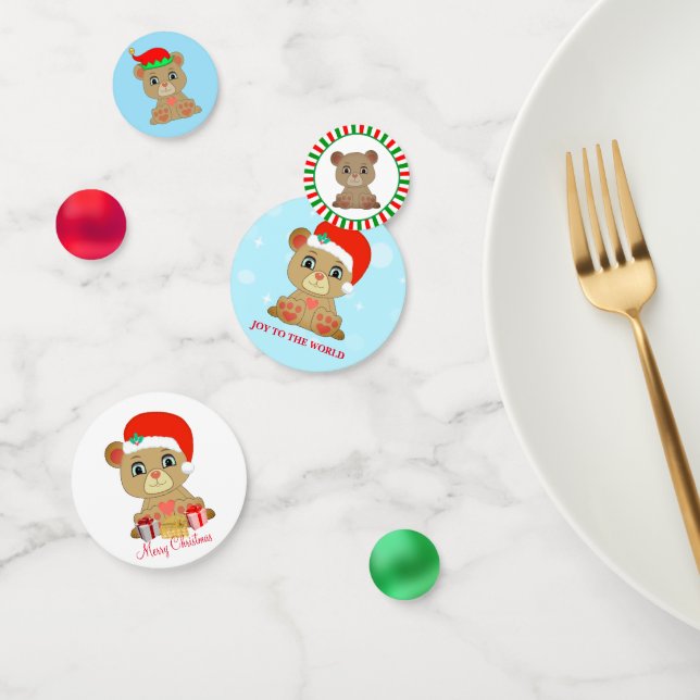 Niedlicher Weihnachtsbär Konfetti (Gruppe)