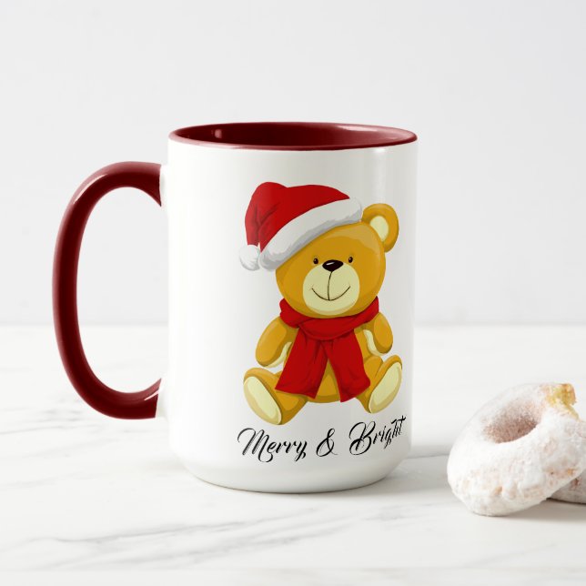 Niedlicher Weihnachtsbär Personalisiert Tasse (Mit Donut)