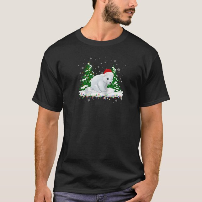 Niedlicher Weihnachtsbär Rote Weihnachtsmannmütze  T-Shirt (Vorderseite)