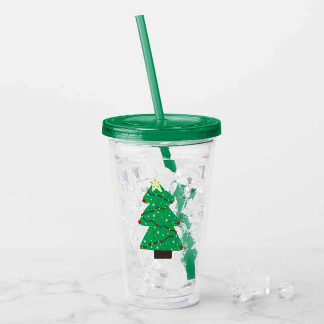 Niedlicher Weihnachtsbaum Acryltrinkbecher (Vorderseite Ice)
