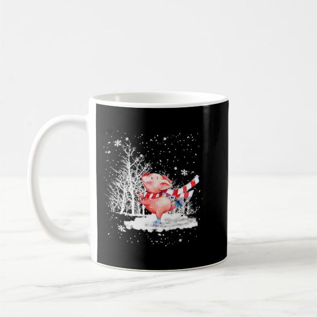 Niedlicher Weihnachtsbaum auf Schnee Merry Pigmas  Kaffeetasse (Links)