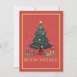 Niedlicher Weihnachtsbaum Buon Natale Holiday Gruß Feiertagskarte