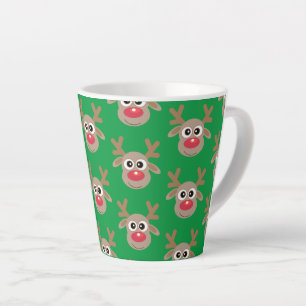 Niedlicher Weihnachtsbaum Cartoon Pattern Green Milchtasse