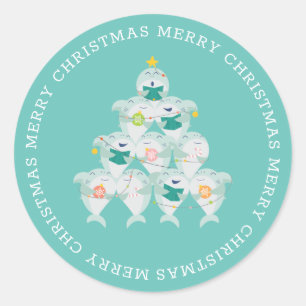Niedlicher Weihnachtsbaum Classic Round Sticker