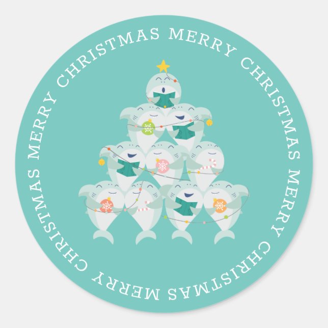 Niedlicher Weihnachtsbaum Classic Round Sticker (Vorderseite)