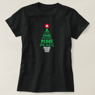 Niedlicher Weihnachtsbaum Custom Initial Black T-Shirt