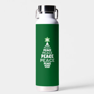 Niedlicher Weihnachtsbaum Custom Initial Green Trinkflasche