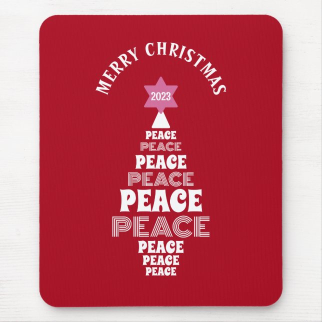 Niedlicher Weihnachtsbaum Custom Year Red Mousepad (Vorne)