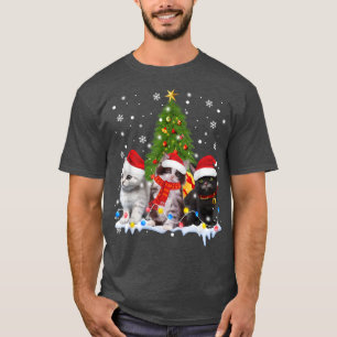 Niedlicher Weihnachtsbaum Dekoration Katzenliebhab T-Shirt