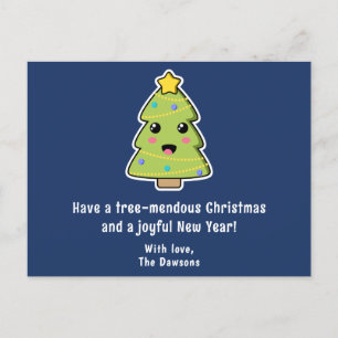 Niedlicher Weihnachtsbaum Funny Tree mendous Navy Feiertagspostkarte