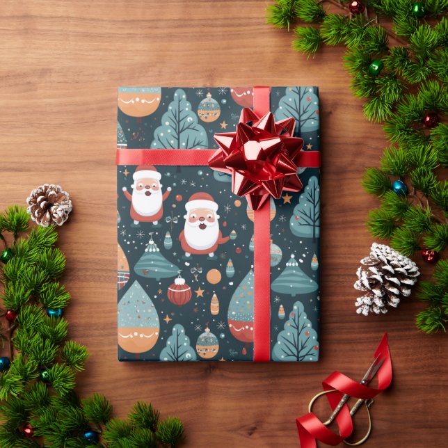 Niedlicher Weihnachtsbaum Geschenkpapier (Feiertagsgeschenk)