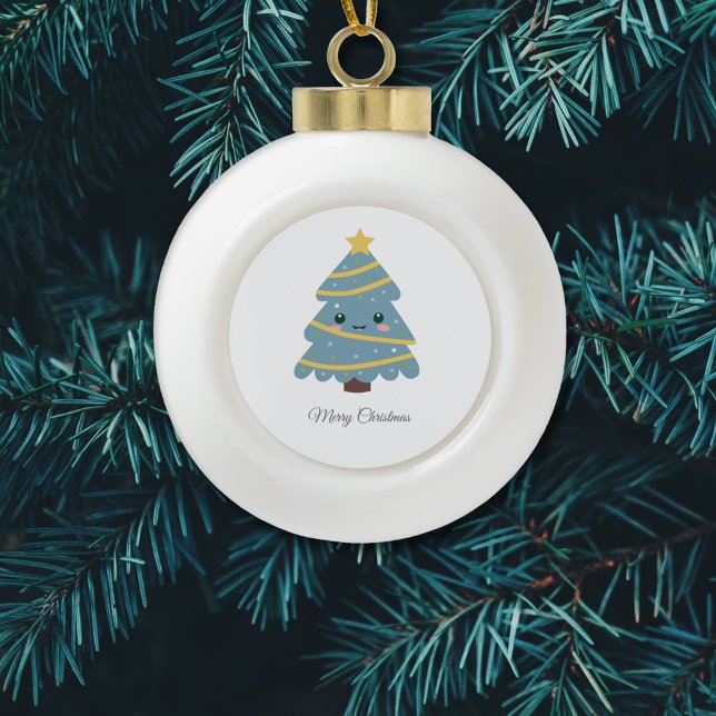Niedlicher Weihnachtsbaum Keramik Ball Ornament (Cute Christmas Tree Ceramic Ball Ornament)