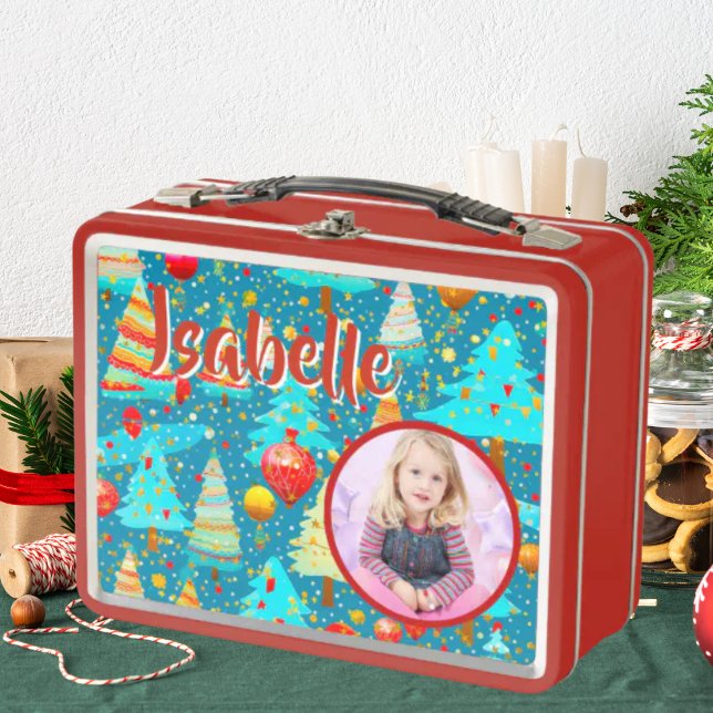 Niedlicher Weihnachtsbaum Kinder Foto Metal Lunchb Metall Brotdose (Von Creator hochgeladen)