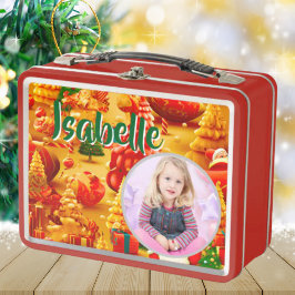 Niedlicher Weihnachtsbaum Kinder Foto Metal Lunchb Metall Brotdose