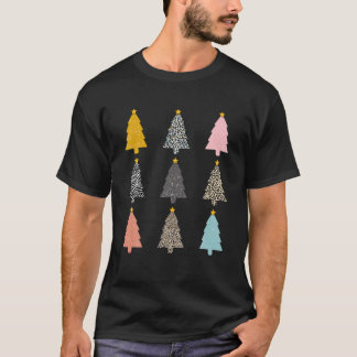 Niedlicher Weihnachtsbaum Leopard Weihnachtsbaum T-Shirt