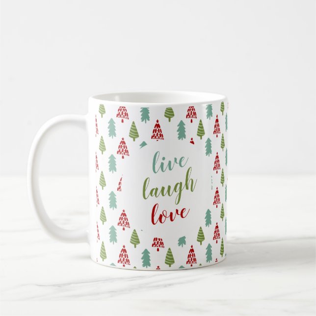 Niedlicher Weihnachtsbaum Live Lagh Liebe Personal Kaffeetasse (Links)