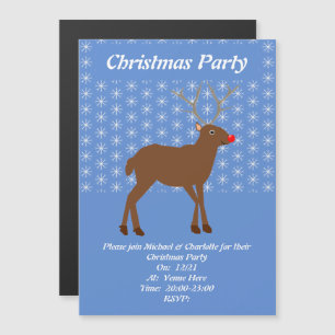 Niedlicher Weihnachtsbaum mit Roter Nase Magneteinladung