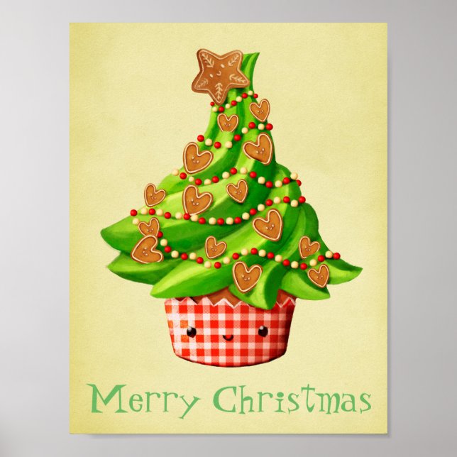 Niedlicher Weihnachtsbaum Poster (Vorne)