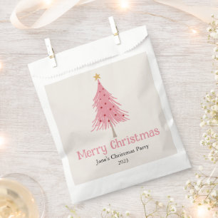 Niedlicher Weihnachtsbaum Rosa Party Geschenktütchen