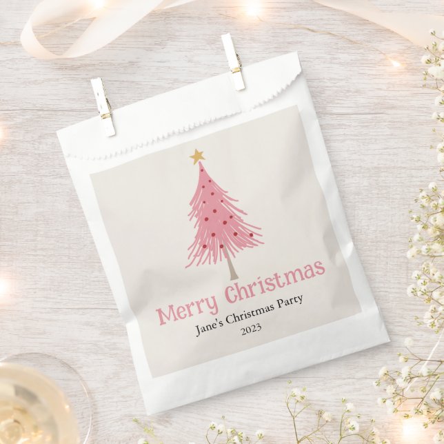 Niedlicher Weihnachtsbaum Rosa Party Geschenktütchen (Ausgeschnitten)