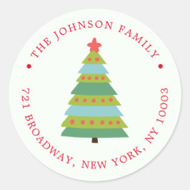 Niedlicher Weihnachtsbaum Rücksendeadresse Sticker