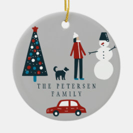 Niedlicher Weihnachtsbaum Skandinaviens Foto Keramik Ornament