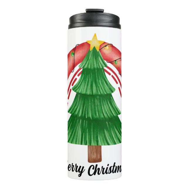 Niedlicher Weihnachtsbaum Thermal Tumbler Thermosbecher (Vorderseite)