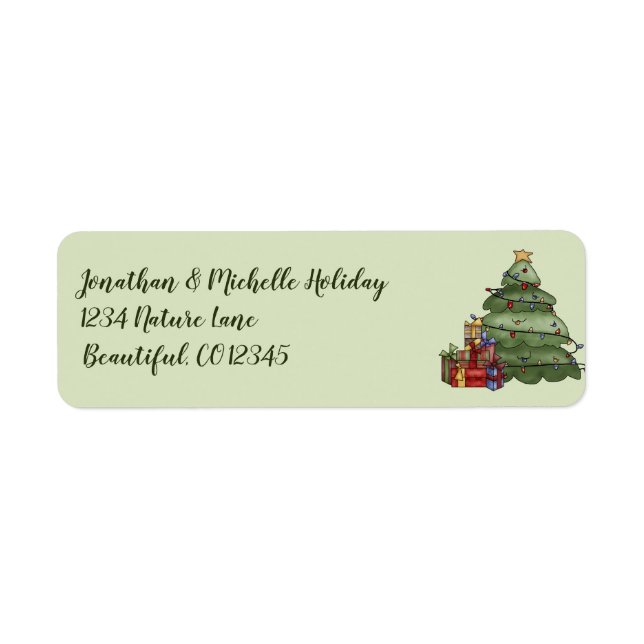 Niedlicher Weihnachtsbaum und Feiertagsadresse (Vorne)