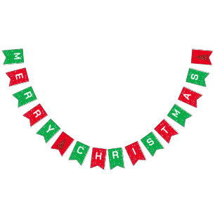 Niedlicher Weihnachtsbaum Xmas Schnee Party Wimpelkette