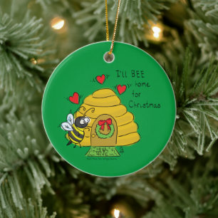 Niedlicher Weihnachtsbäume Funny Holiday Cartoon Keramik Ornament