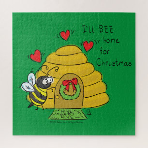 Niedlicher Weihnachtsbäume Funny Holiday Cartoon Puzzle