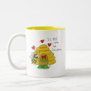 Niedlicher Weihnachtsbäume Funny Holiday Cartoon Zweifarbige Tasse