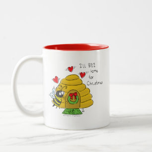 Niedlicher Weihnachtsbäume Funny Holiday Cartoon Zweifarbige Tasse