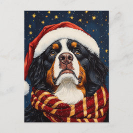 Niedlicher Weihnachtsberger Hund in der Weihnachts Postkarte