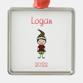 Niedlicher Weihnachtscharakter Personalisierte Kin Ornament Aus Metall